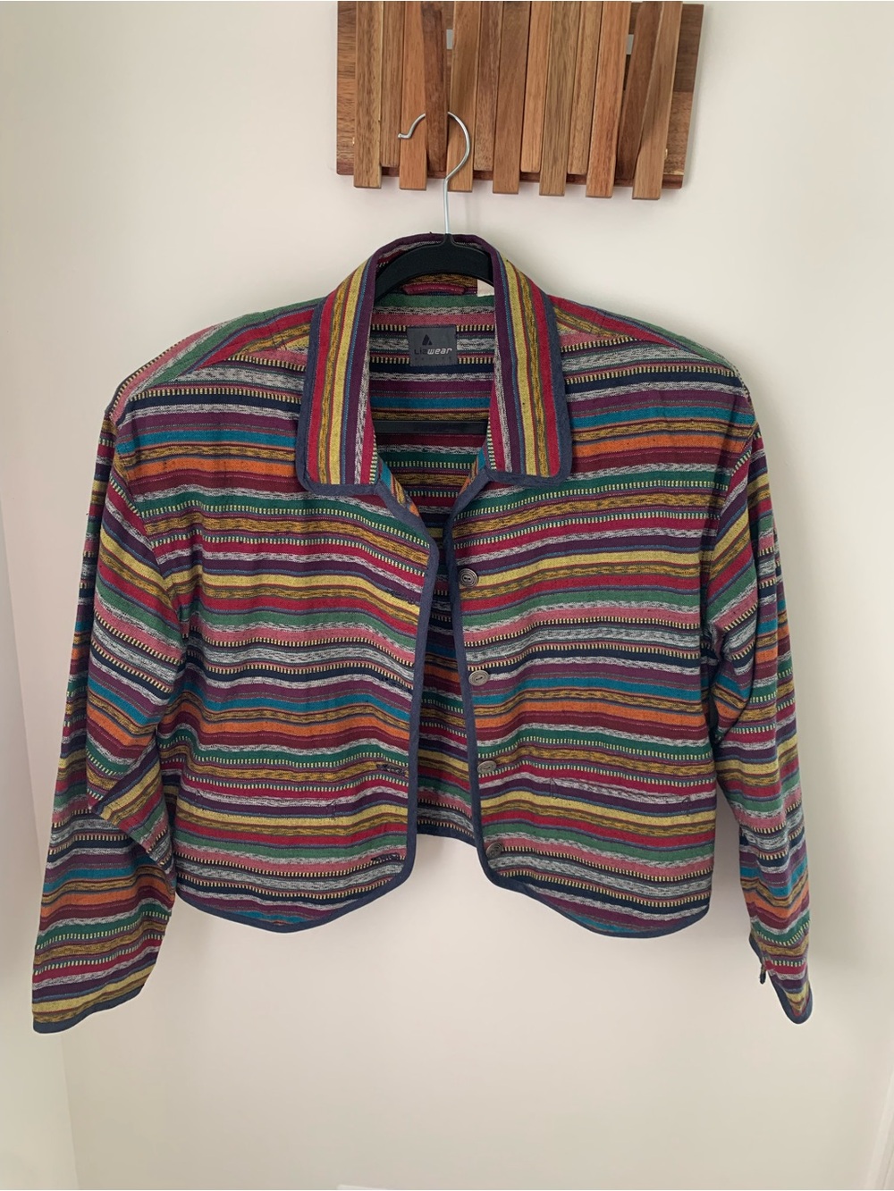 Multicolor Striped Cropped Blazer - Women